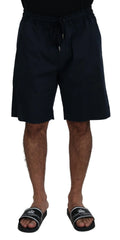 Dolce & Gabbana Blue Bermuda Mid Waist Casual Shorts - IT58 | XXL - Bermudas