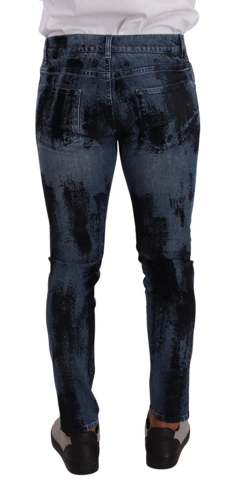 Dolce & Gabbana Blue Black Cotton Skinny Denim Jeans - IT48 | M - Jeans
