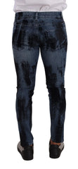 Dolce & Gabbana Blue Black Cotton Skinny Denim Jeans - IT48 | M - Jeans