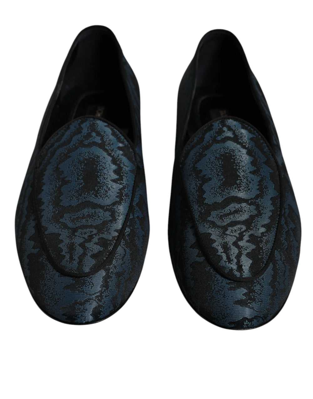 Dolce & Gabbana Blue Black Flats Men Loafers Dress Shoes - EU41.5/US8.5 - Flats