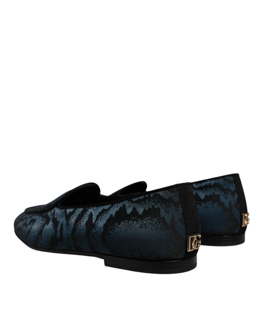 Dolce & Gabbana Blue Black Flats Men Loafers Dress Shoes - EU41.5/US8.5 - Flats