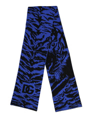 Dolce & Gabbana Blue Black Logo Neck Warmer Wrap Shawl Scarf - Scarves & Shawls
