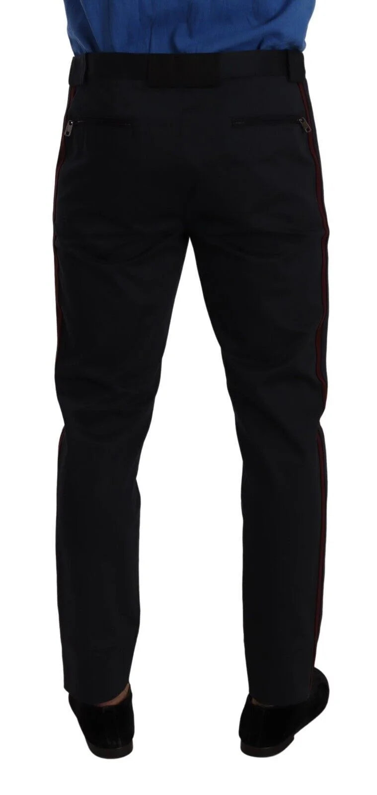 Dolce & Gabbana Blue Bordeaux Cotton Skinny Chino Pants - IT50 | L - Chinos