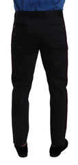 Dolce & Gabbana Blue Bordeaux Cotton Skinny Chino Pants - IT50 | L - Chinos