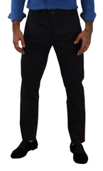 Dolce & Gabbana Blue Bordeaux Cotton Skinny Chino Pants - IT50 | L - Chinos