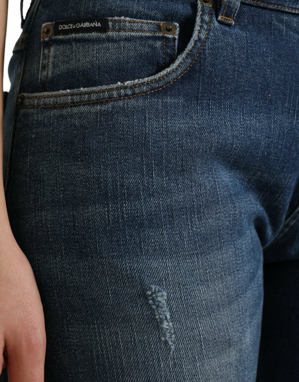 Dolce & Gabbana Blue BOYFRIEND Mid Waist Cotton Denim Jeans - IT40|S - Jeans