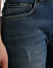 Dolce & Gabbana Blue BOYFRIEND Mid Waist Cotton Denim Jeans - IT40|S - Jeans