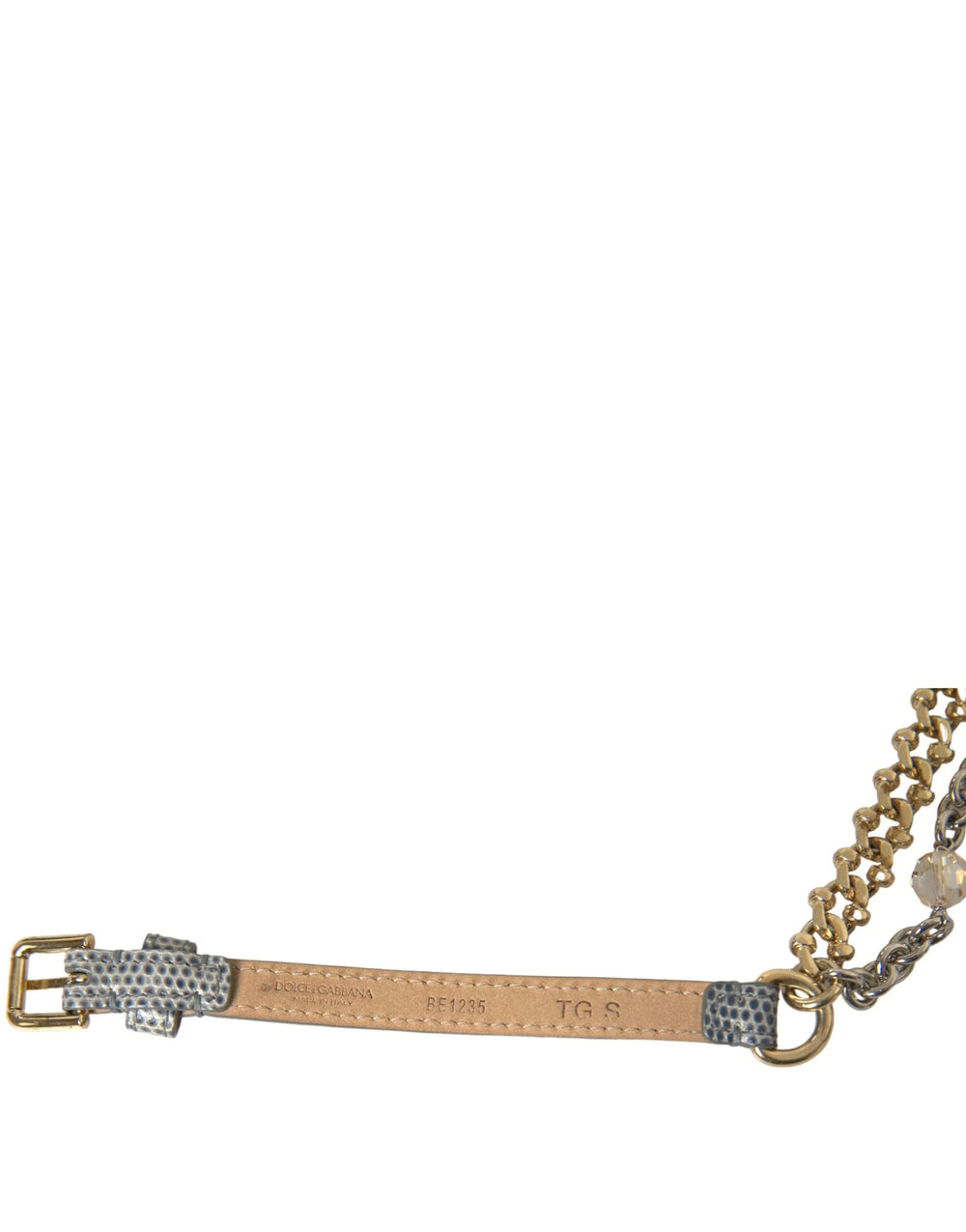 Dolce & Gabbana Blue Braided Gold Brass Chain Waist Belt - 75 cm / 29,5 Inches