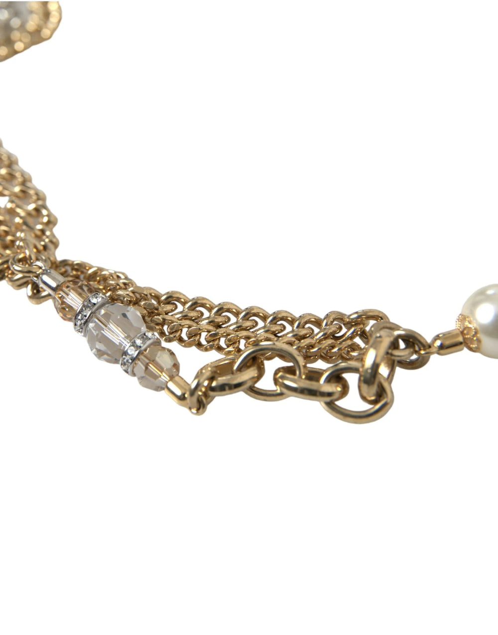 Dolce & Gabbana Blue Braided Gold Brass Chain Waist Belt - 75 cm / 29,5 Inches