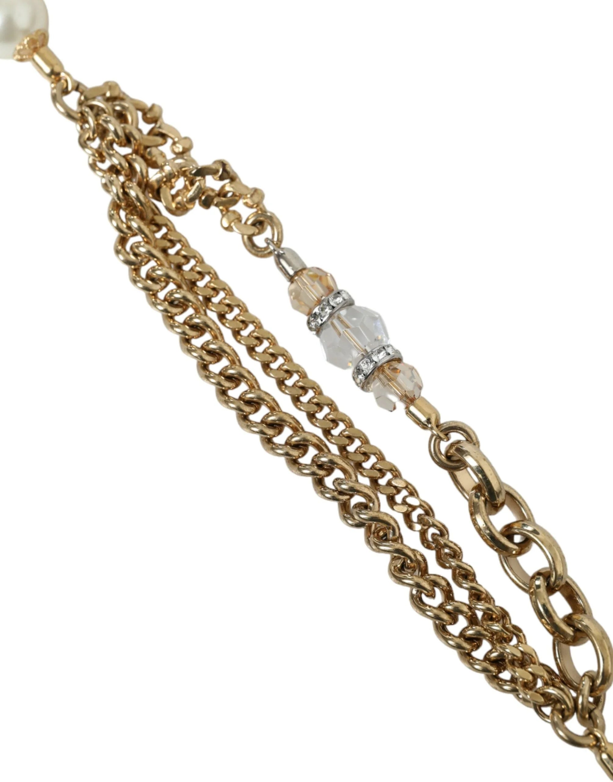 Dolce & Gabbana Blue Braided Gold Brass Chain Waist Belt - 75 cm / 29,5 Inches