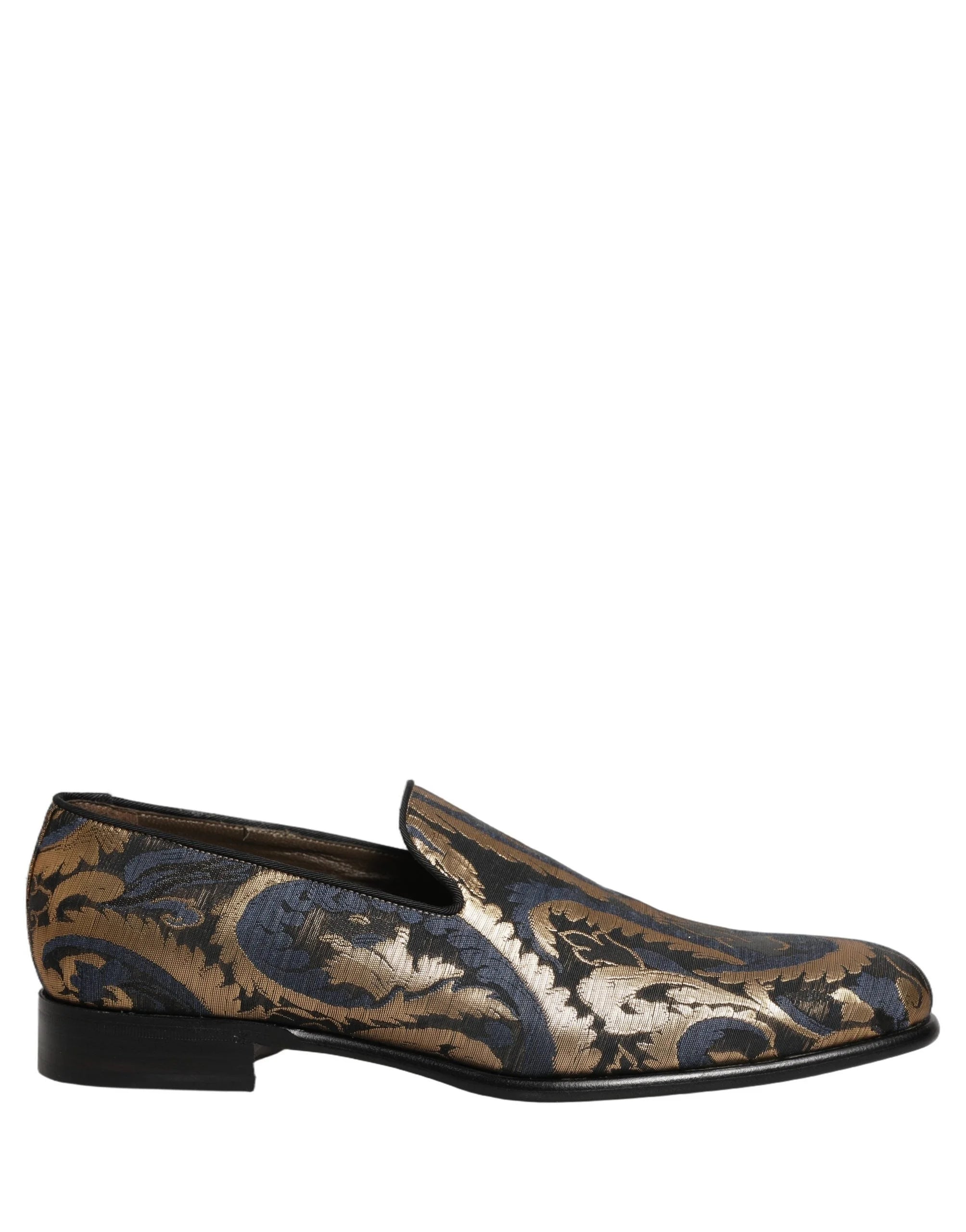 Underside af den glatte lædersål på Dolce & Gabbana sko, der viser italiensk håndværk.