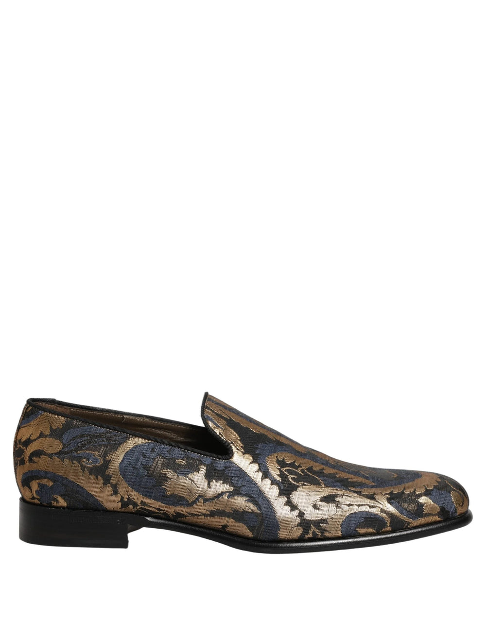 Underside af den glatte lædersål på Dolce & Gabbana sko, der viser italiensk håndværk.