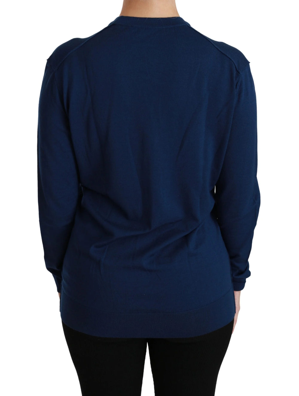 Dolce & Gabbana Blue Button Cardigan Virgin Wool Sweater - Cardigans