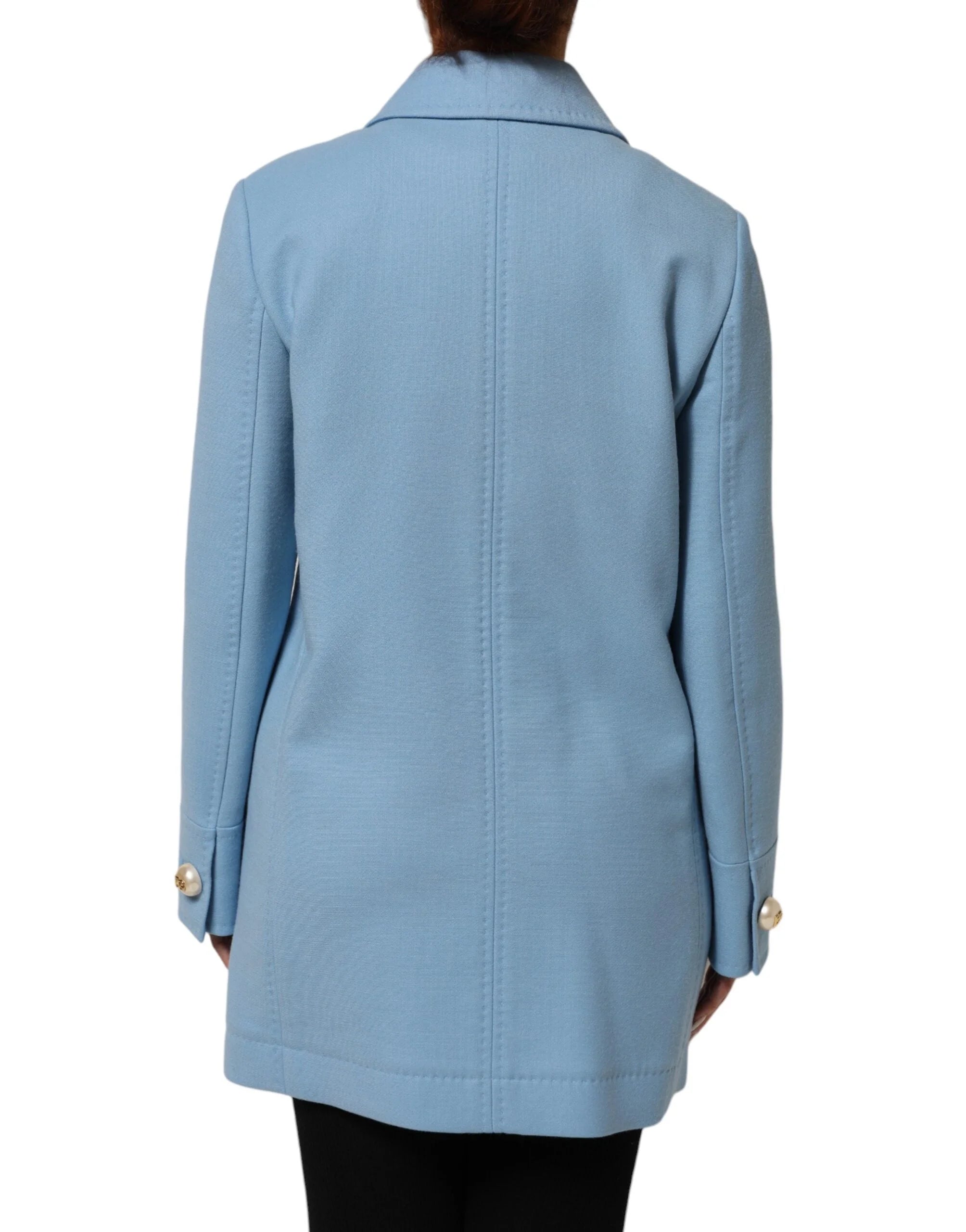 Dolce & Gabbana Blue Buttoned Down Trench Coat Jacket - Trench Coats