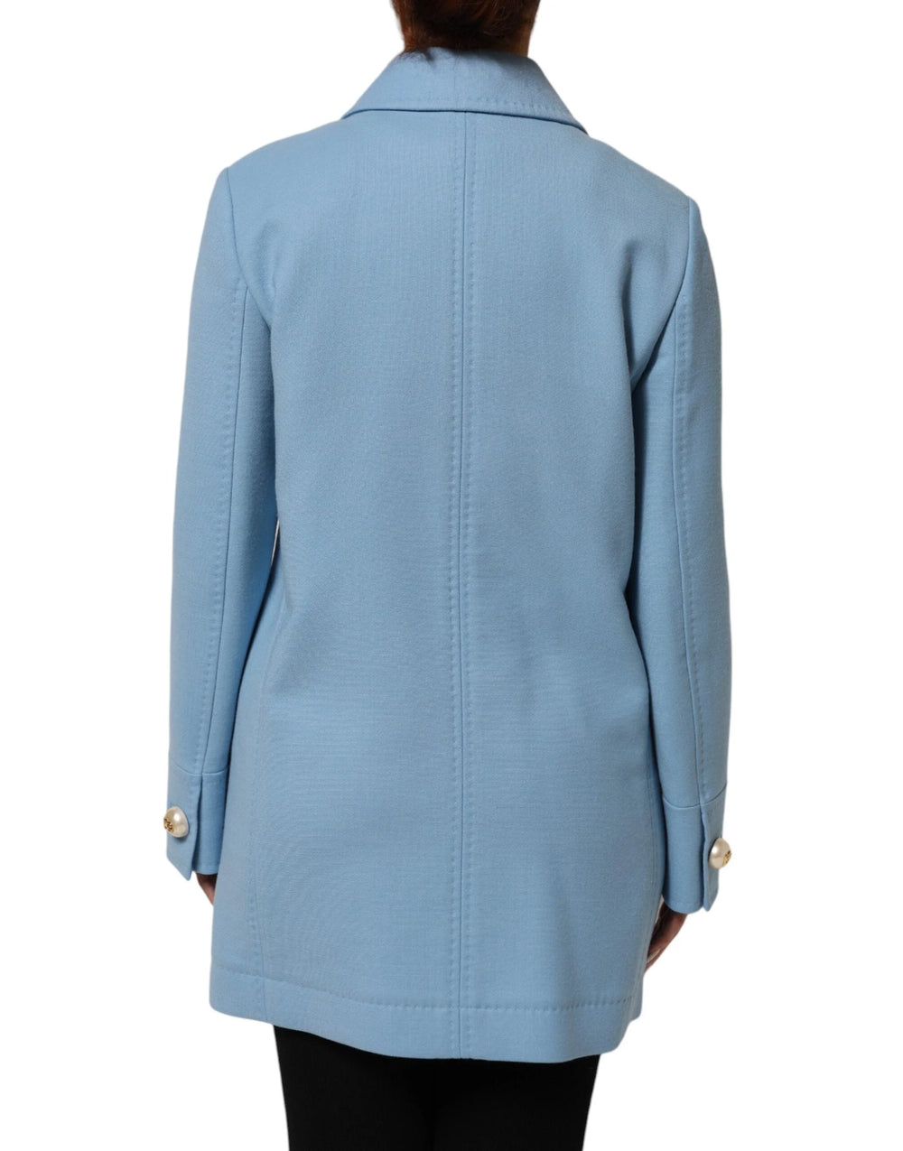 Dolce & Gabbana Blue Buttoned Down Trench Coat Jacket - Trench Coats