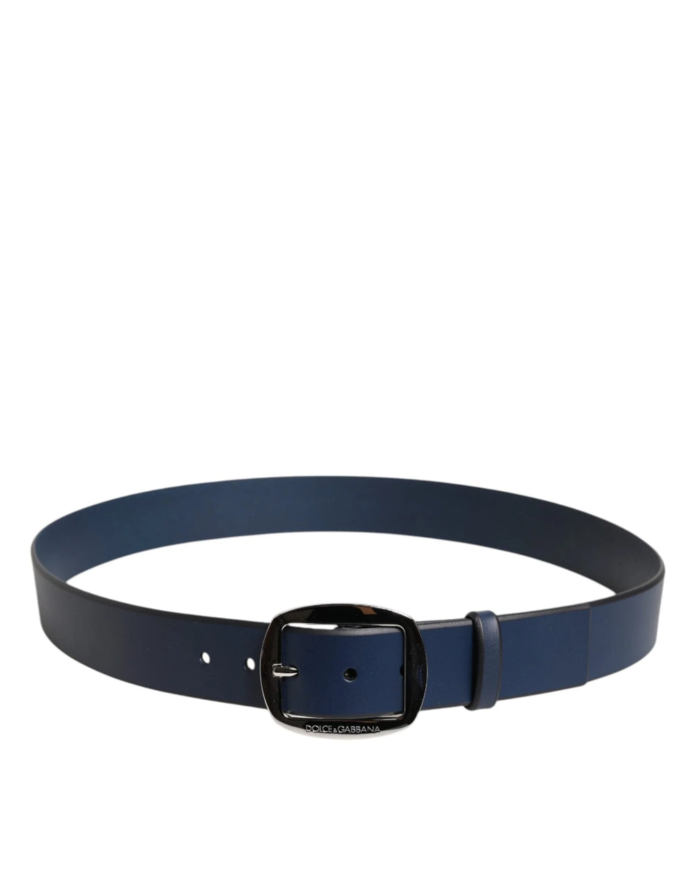 Dolce & Gabbana Blue Calf Leather Classic Metal Buckle Belt - 115 cm / 46 Inches - Belts