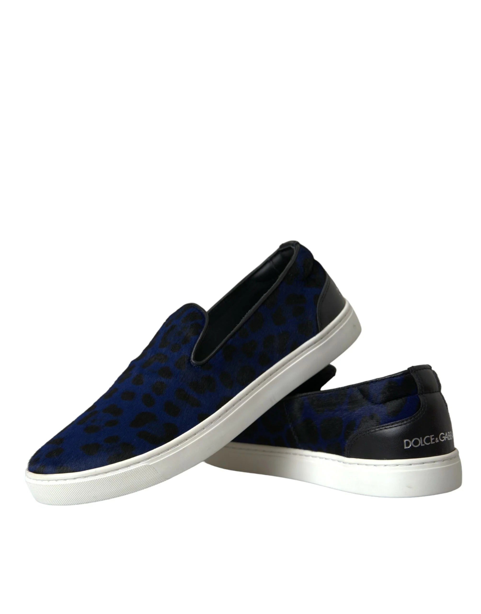 Adidași Dolce & Gabbana Leopard din piele de vițel albastră - EU40.5/US7.5