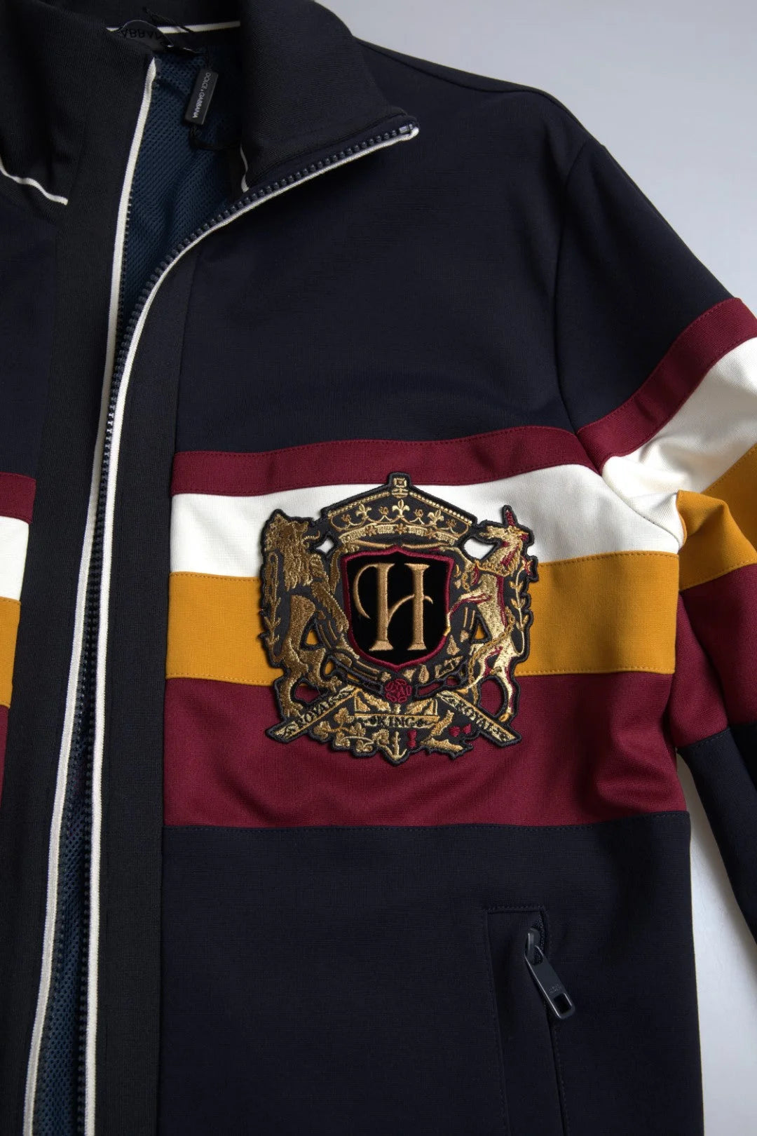 Dolce & Gabbana Blue Cardigan Heraldic Full Zip Sweater - IT42 | XS - Cardigans