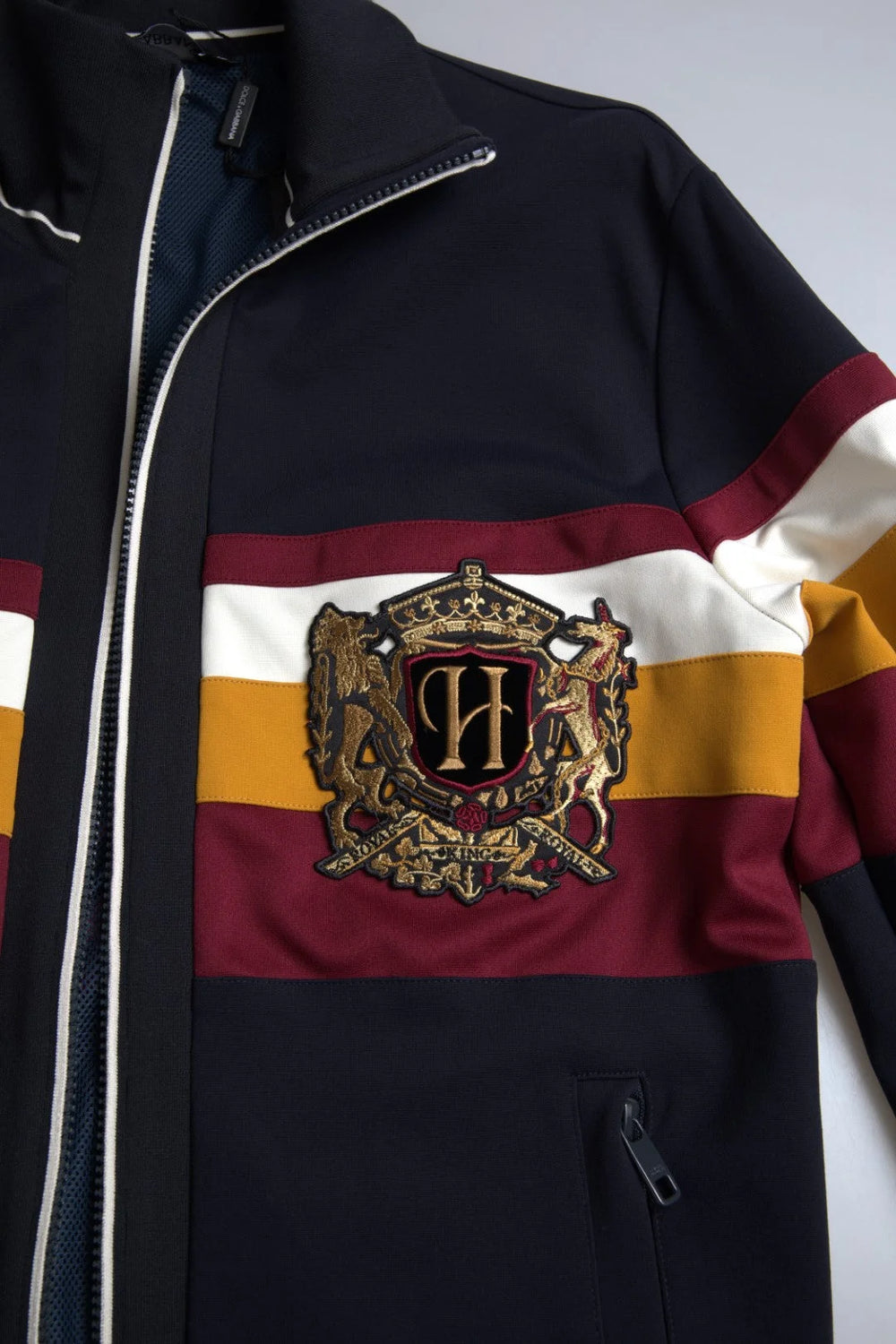 Dolce & Gabbana Blue Cardigan Heraldic Full Zip Sweater - IT42 | XS - Cardigans