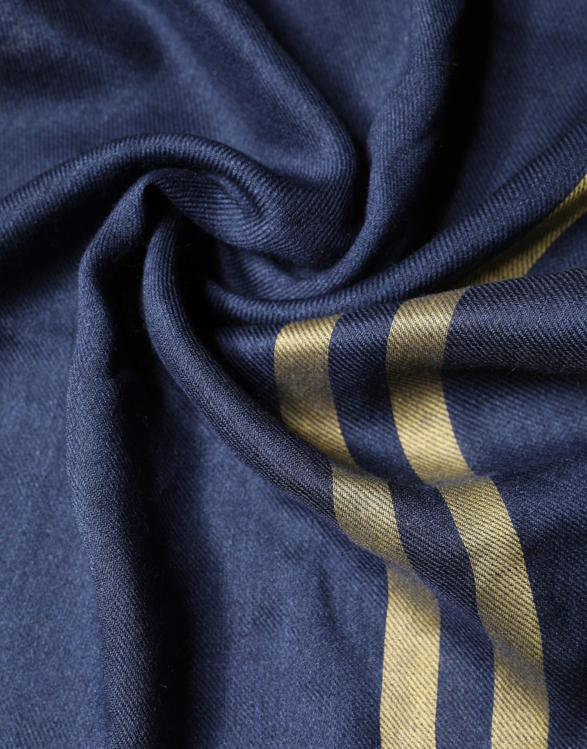 Dolce & Gabbana Blue Cashmere Neck Wrap Shawl Fringes Scarf