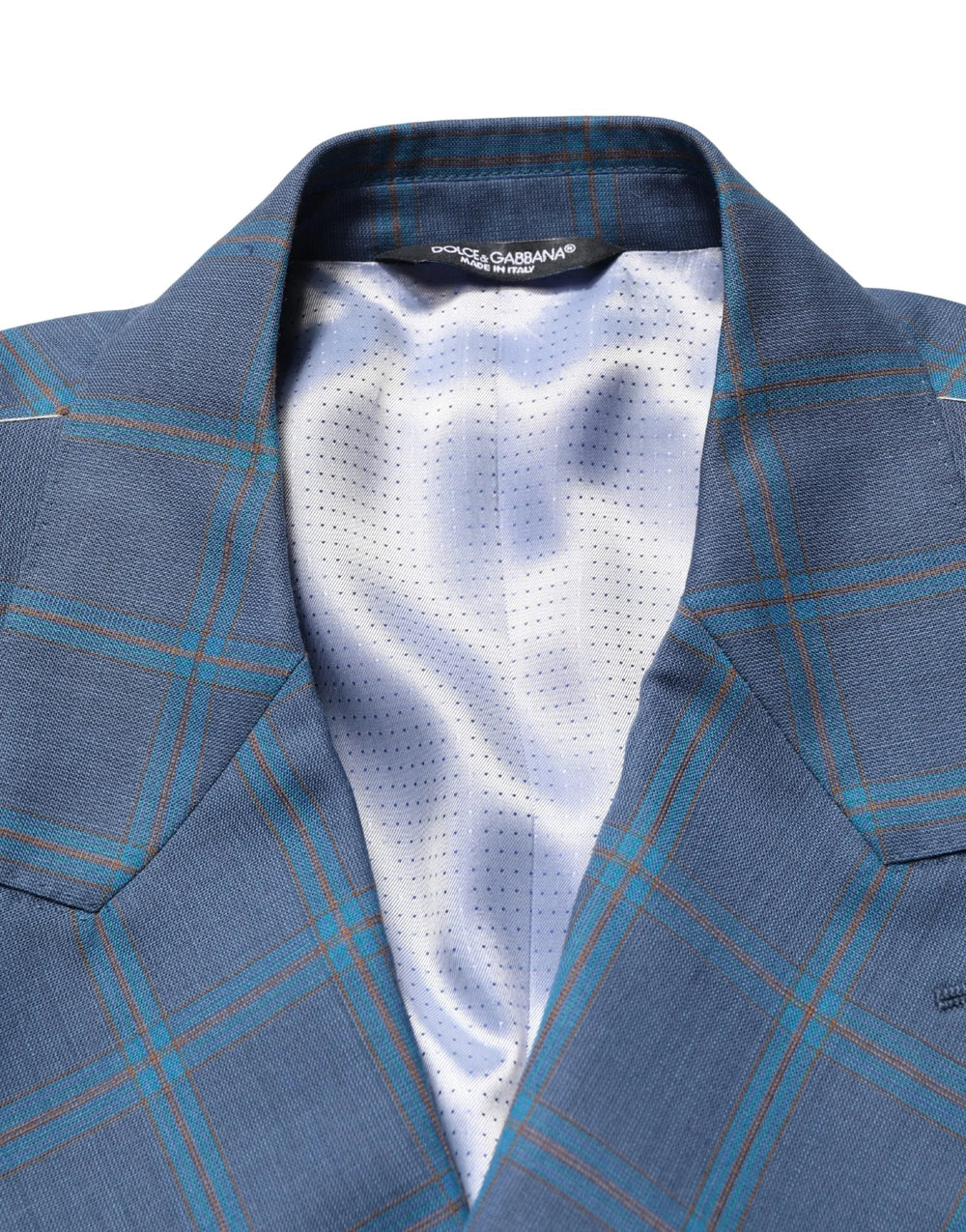 Dolce & Gabbana Blue Checked Double Breasted Men Suit Jacket - IT50 | L