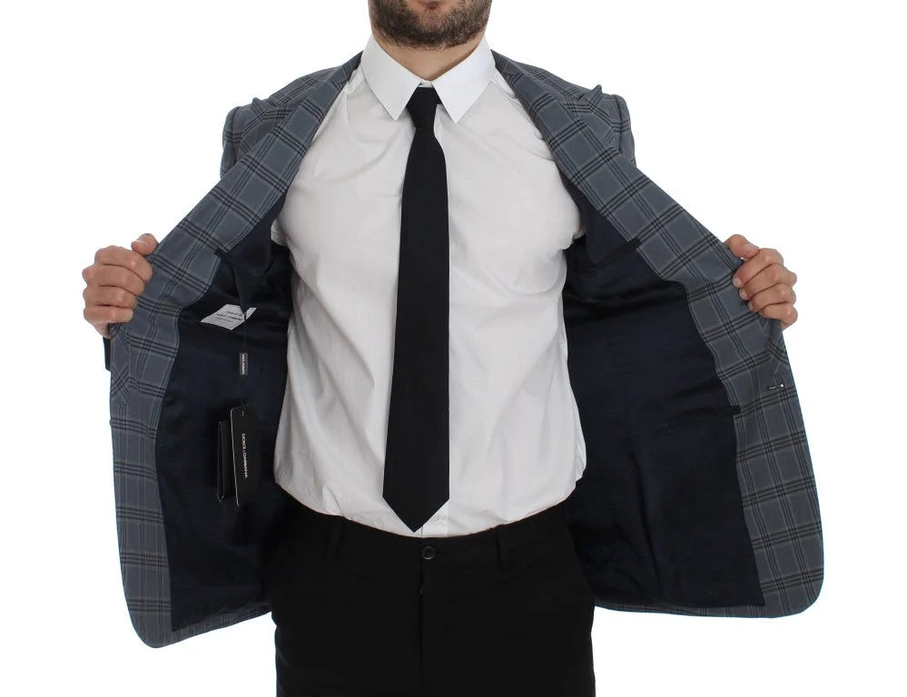 Dolce & Gabbana Blue Checkered Slim Fit Blazer Jacket - IT44 | XS - Sport Jackets