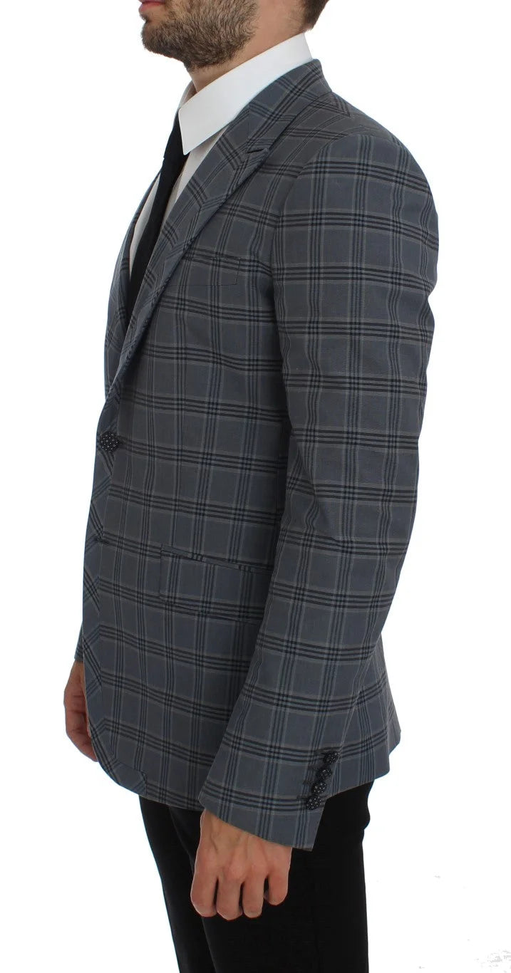 Dolce & Gabbana Blue Checkered Slim Fit Blazer Jacket - IT44 | XS - Sport Jackets