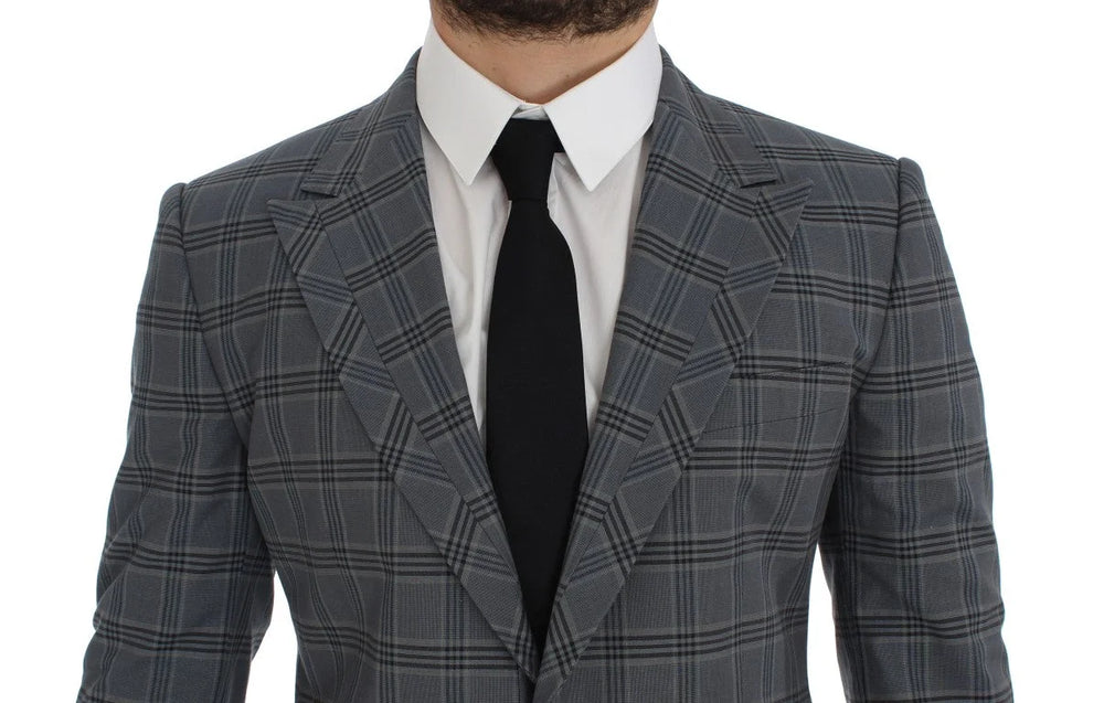Dolce & Gabbana Blue Checkered Slim Fit Blazer Jacket - IT44 | XS - Sport Jackets