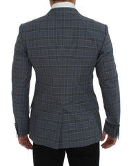 Dolce & Gabbana Blue Checkered Slim Fit Blazer Jacket - IT44 | XS - Sport Jackets