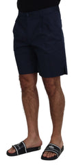 Dolce & Gabbana Blue Chinos Cotton Stretch Casual Shorts - Chino Shorts
