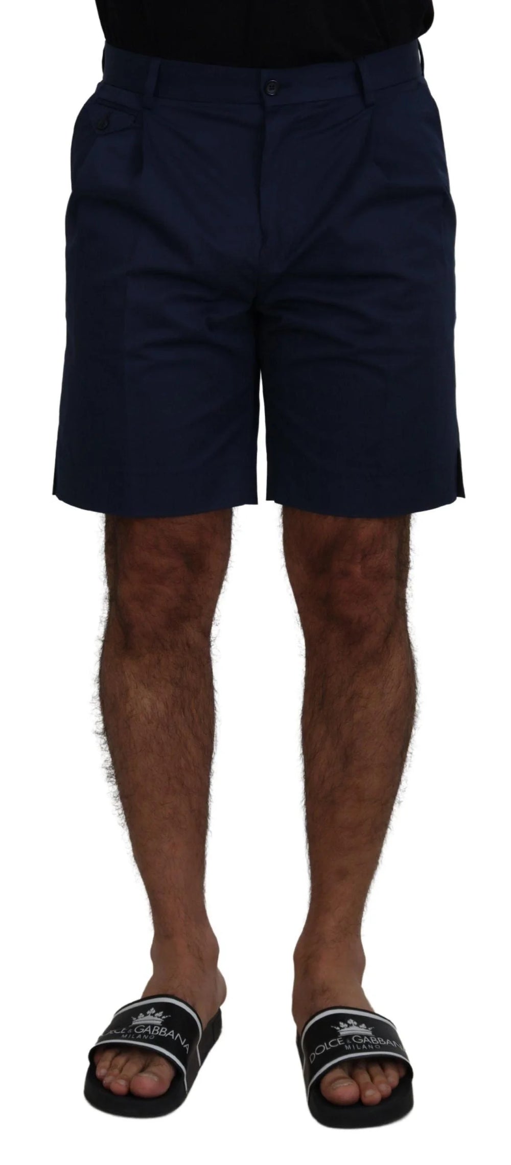 Dolce & Gabbana Blue Chinos Cotton Stretch Casual Shorts - Chino Shorts