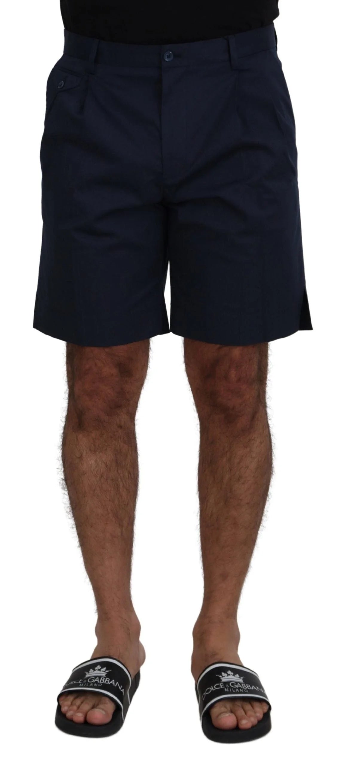 Dolce & Gabbana Blue Chinos Cotton Stretch Casual Shorts - Chino Shorts