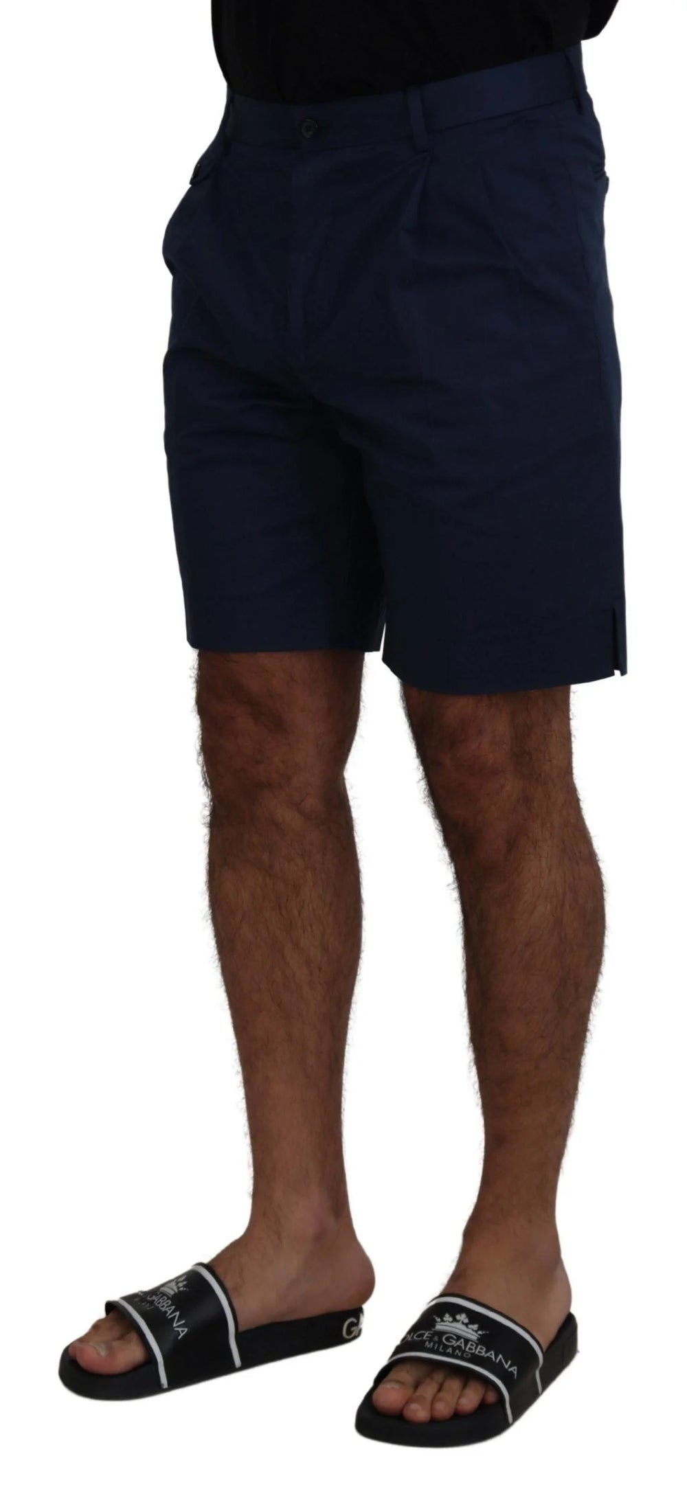 Dolce & Gabbana Blue Chinos Cotton Stretch Casual Shorts - Chino Shorts