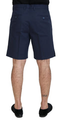 Dolce & Gabbana Blue Chinos Cotton Stretch Casual Shorts - Chino Shorts