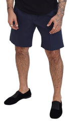 Dolce & Gabbana Blue Chinos Cotton Stretch Casual Shorts - Chino Shorts