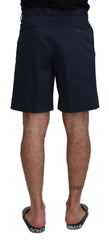 Dolce & Gabbana Blue Chinos Cotton Stretch Casual Shorts - Chino Shorts