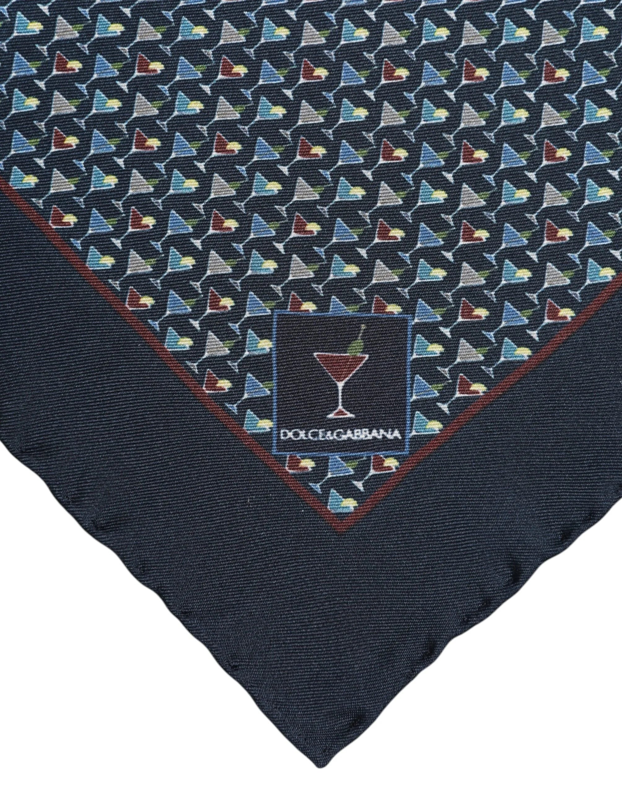 Dolce & Gabbana Blue Cocktail Silk Square Foulard Scarf - Scarves & Shawls