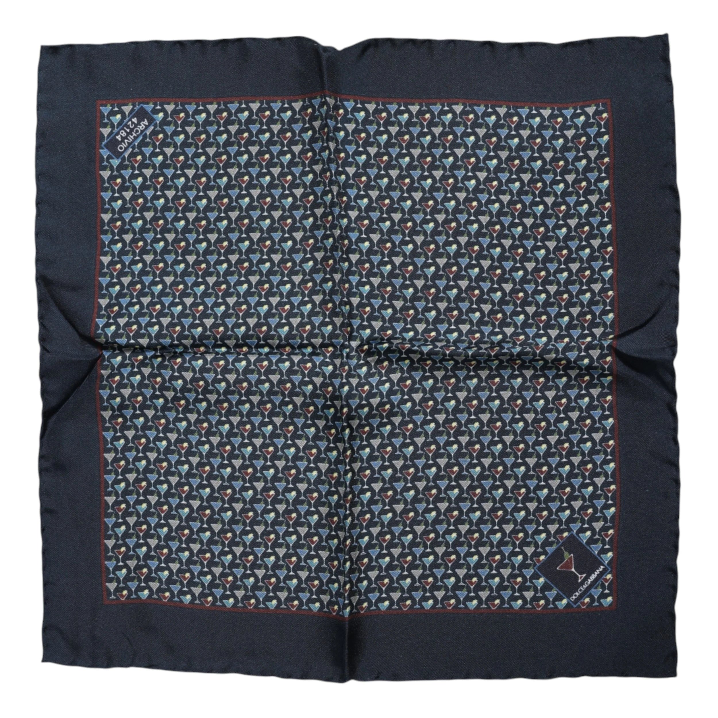 Dolce & Gabbana Blue Cocktail Silk Square Foulard Scarf - Scarves & Shawls