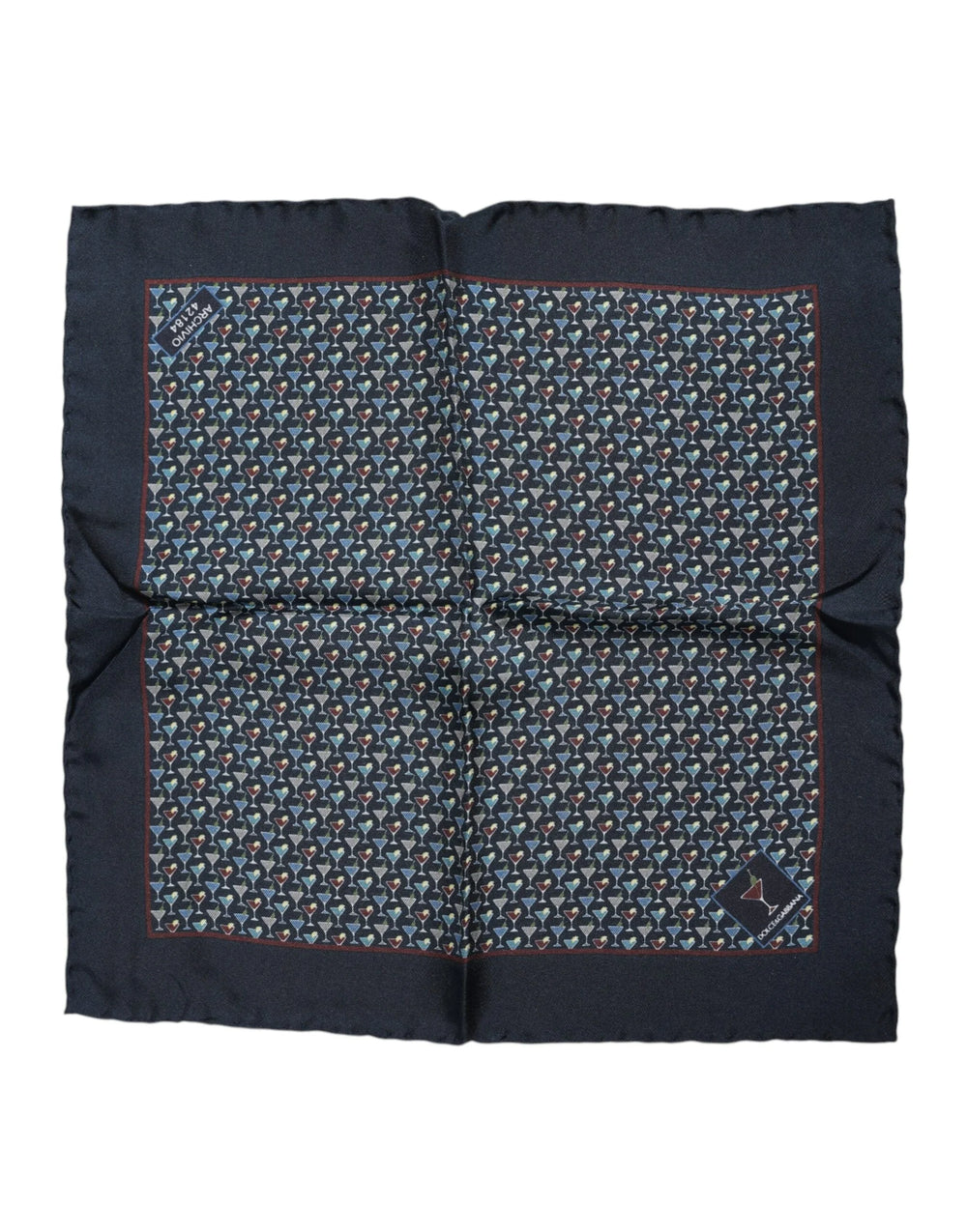 Dolce & Gabbana Blue Cocktail Silk Square Foulard Scarf - Scarves & Shawls