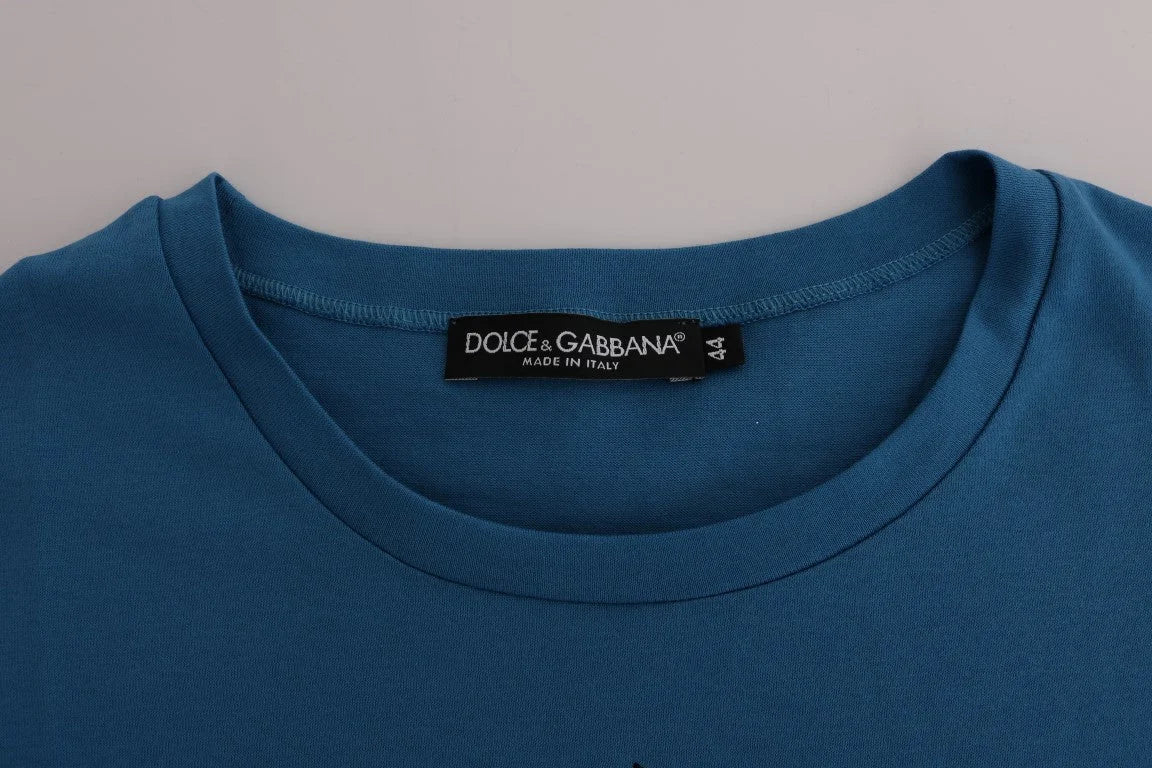 Dolce & Gabbana Blue Cotton 2017 Motive T-Shirt - IT44|L - T-Shirts