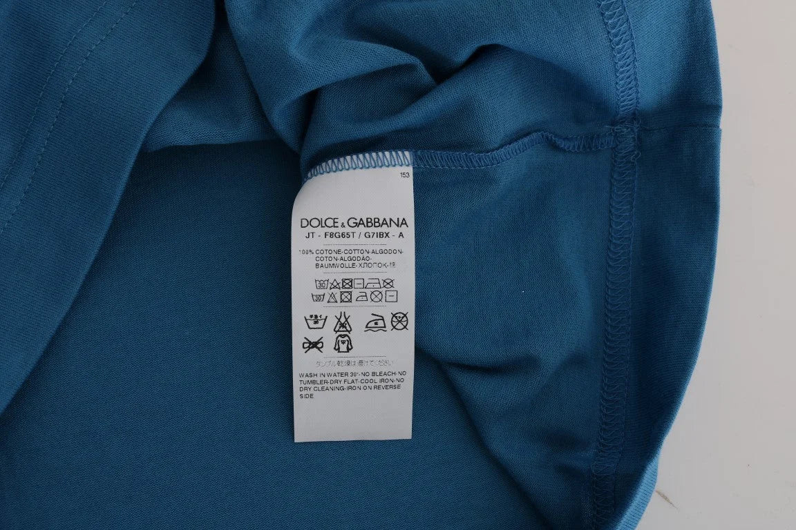 Dolce & Gabbana Blue Cotton 2017 Motive T-Shirt - IT44|L - T-Shirts