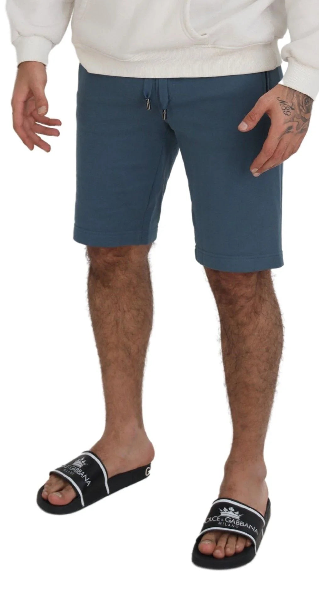 Dolce & Gabbana Blue Cotton Bermuda Casual Mens Shorts - Bermudas