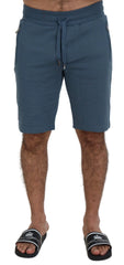 Dolce & Gabbana Blue Cotton Bermuda Casual Mens Shorts - Bermudas
