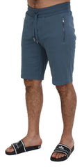 Dolce & Gabbana Blue Cotton Bermuda Casual Mens Shorts - Bermudas