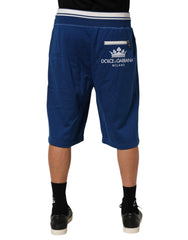 Dolce & Gabbana Blue Cotton Blend Bermuda Sweatpants Shorts - Bermudas