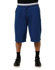 Dolce & Gabbana Blue Cotton Blend Bermuda Sweatpants Shorts - Bermudas