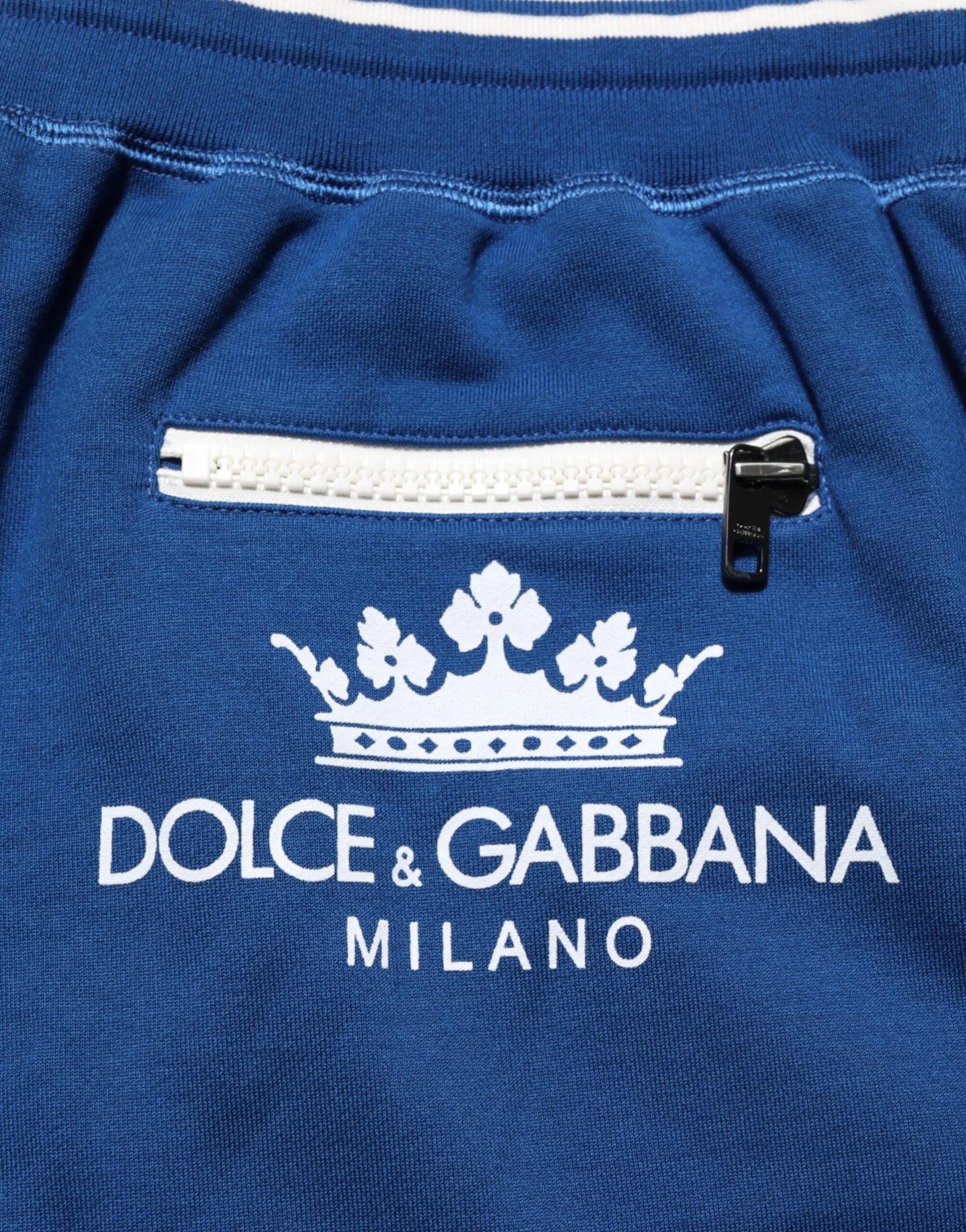 Dolce & Gabbana Blue Cotton Blend Bermuda Sweatpants Shorts - Bermudas