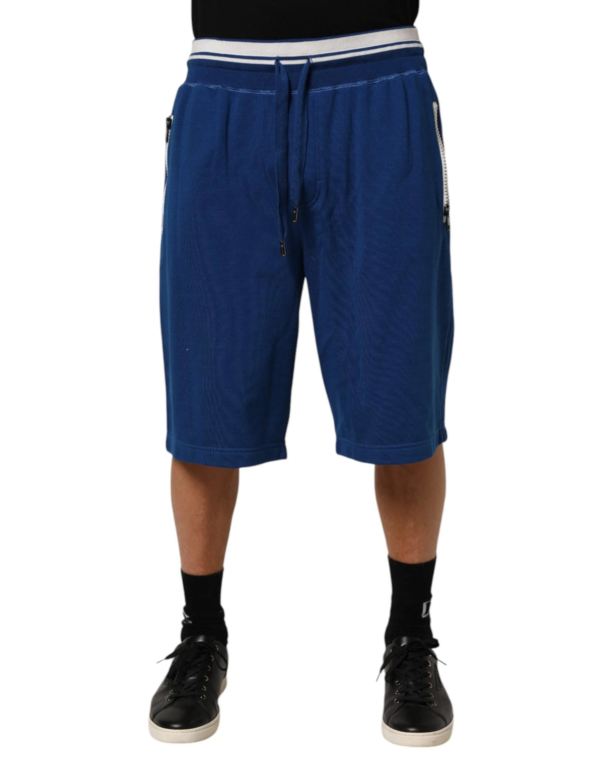 Dolce & Gabbana Blue Cotton Blend Bermuda Sweatpants Shorts - Bermudas
