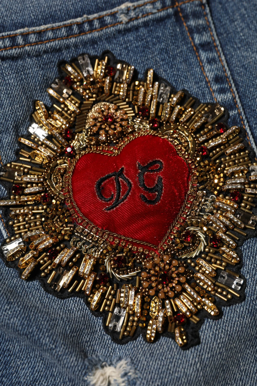 Dolce & Gabbana Blue Cotton Boyfriend Tattered Denim Jeans - IT36|XXS - Jeans