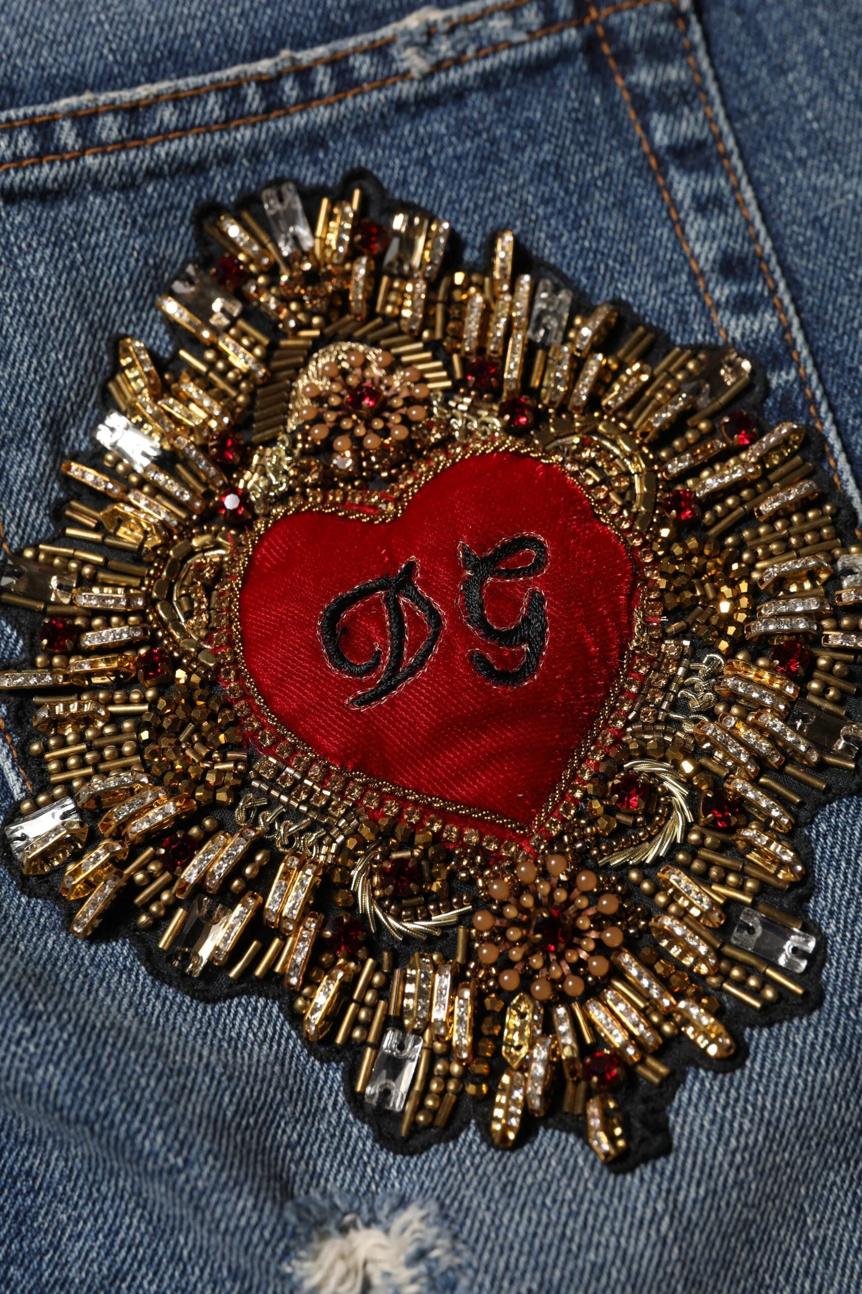 Dolce & Gabbana Blue Cotton Boyfriend Tattered Denim Jeans - IT36|XXS